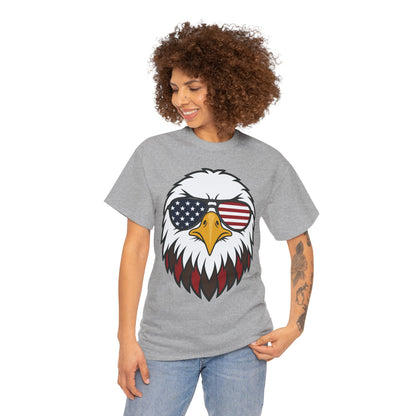 Eagle American Flag Shirt Bald Eagle Sunglasses T-shirt Gift | TEEZOCA eagle american flag shirt t-shirt featuring a bald eagle in American flag sunglasses with bold patriotic graphic style.
