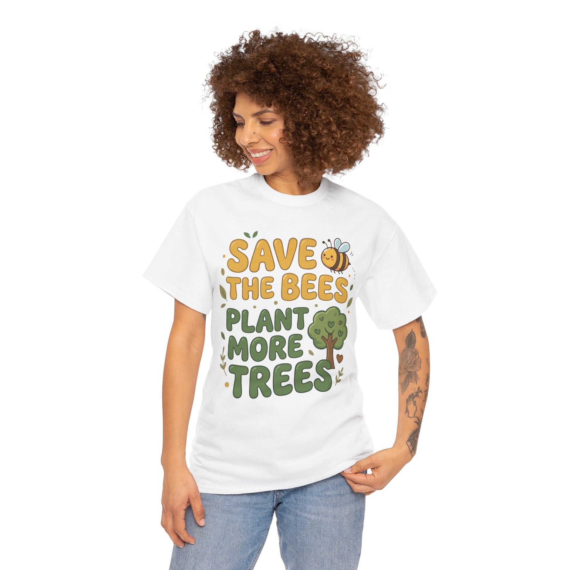Save the Bees Plant More Trees Cute Eco Unisex T-shirt | TEEZOCA 