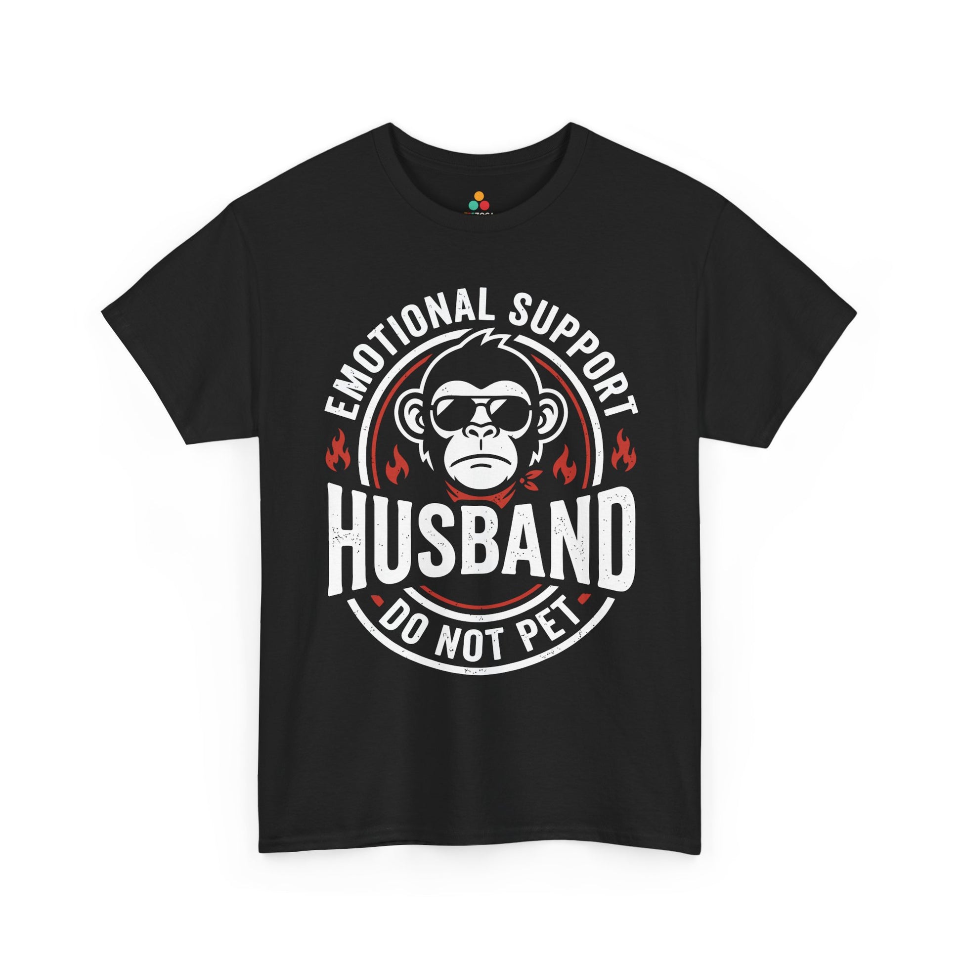Emotional Support Husband Funny Monkey Unisex T-shirt Humor Gift | TEEZOCA 
