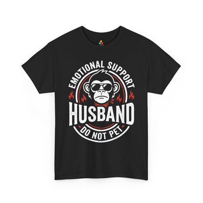 Emotional Support Husband Funny Monkey Unisex T-shirt Humor Gift | TEEZOCA 