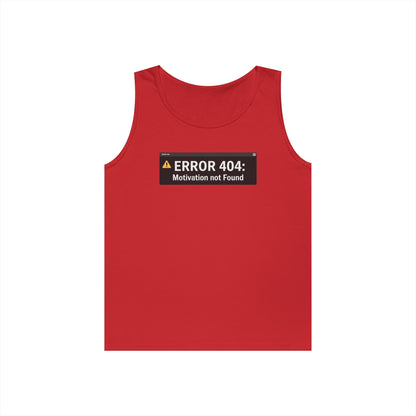 Error 404 Motivation Not Found Unisex Tank Top for Funny Gym Streetwear | TEEZOCA 
