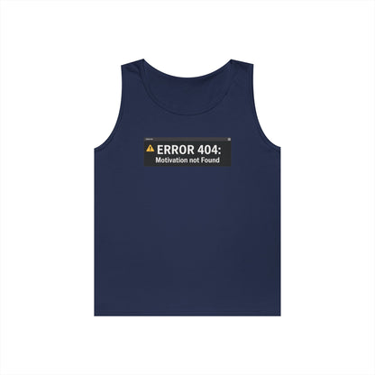 Error 404 Motivation Not Found Unisex Tank Top for Funny Gym Streetwear | TEEZOCA 