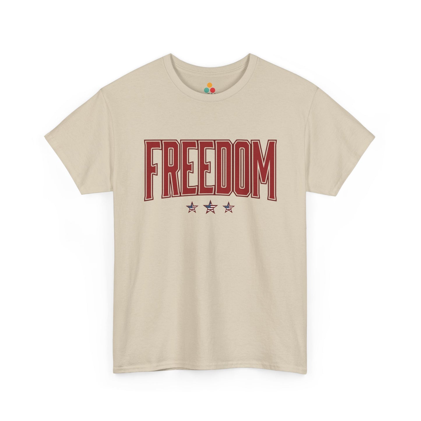 FREEDOM Patriotic oatmeal beige T-Shirt – 4th of July Vintage USA Gift Tee | TEEZOCA 