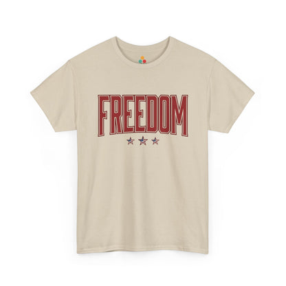 FREEDOM Patriotic oatmeal beige T-Shirt – 4th of July Vintage USA Gift Tee | TEEZOCA 