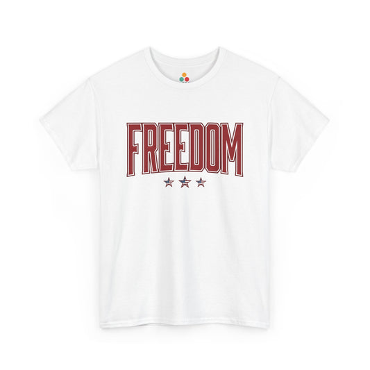 FREEDOM Patriotic white T-Shirt – 4th of July Vintage USA Gift Tee | TEEZOCA 