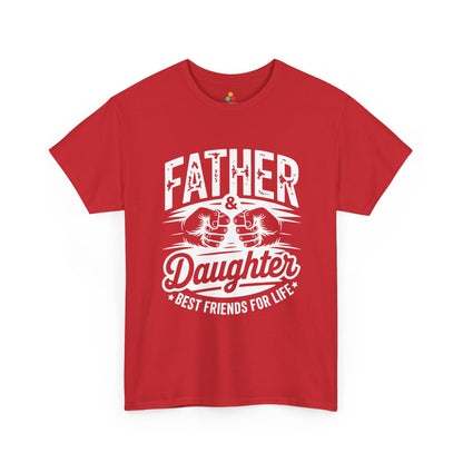 Father & Daughter Best Friends For Life Fist Bump T-Shirt – Father's Day Gift for Dad | TEEZOCA Unisex T-shirt with Funny Father Daughter T Shirt design, fist bump artwork, bold lettering, and Best Friends For Life message.