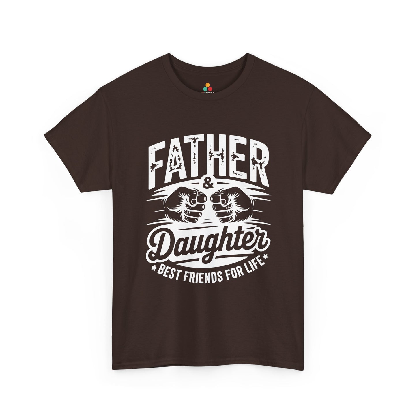 Father daughter shirt by TEEZOCA with bold fist bump design and Best Friends For Life dad gift message.
