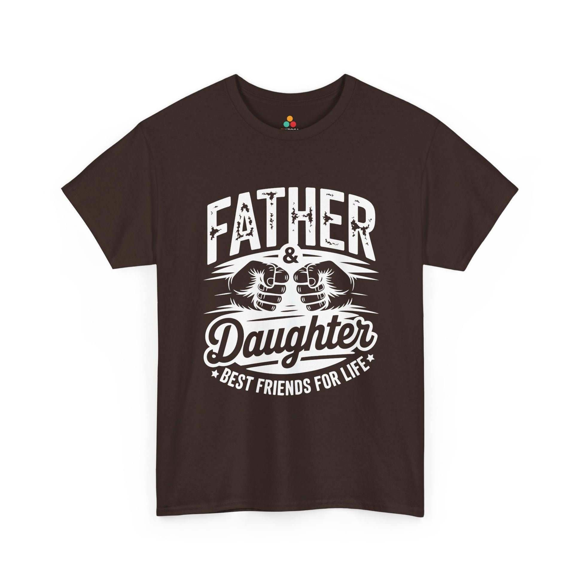 Father daughter shirt by TEEZOCA with bold fist bump design and Best Friends For Life dad gift message.
