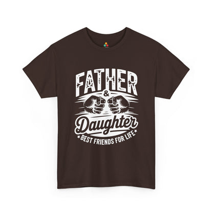 Father daughter shirt by TEEZOCA with bold fist bump design and Best Friends For Life dad gift message.
