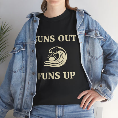 Suns Out Funs Up T-Shirt – Retro Summer Wave Surfing Gift | TEEZOCA 