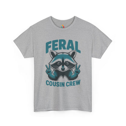 Feral Cousin Crew Raccoon Graphic T-Shirt – Funny Cousins & Family Matching Tee for Cousins | TEEZOCA 