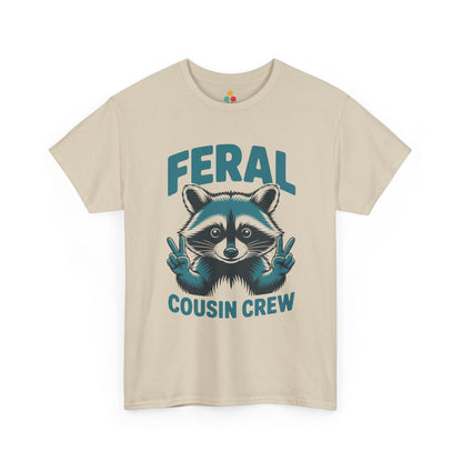Feral Cousin Crew Raccoon Graphic T-Shirt – Funny Cousins & Family Matching Tee for Cousins | TEEZOCA 
