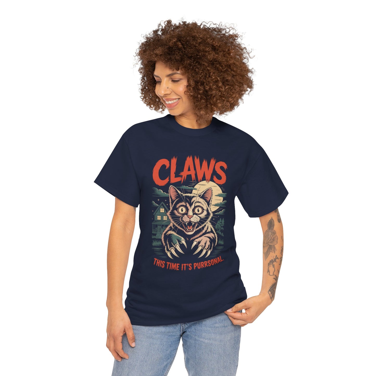 Claws This Time It’s Purrsonal Unisex T-shirt – Fierce Cat Graphic Tee | TEEZOCA 