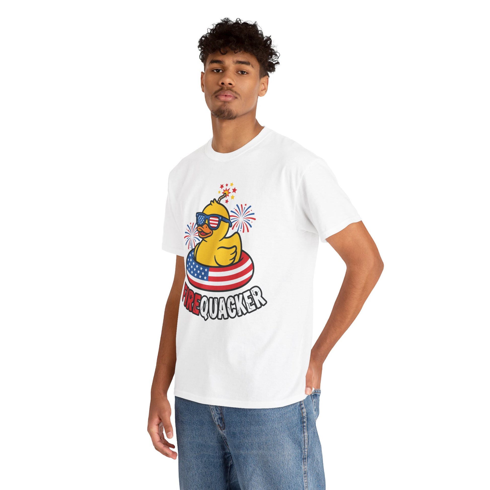 Firequacker Shirt 4th of July T-shirt - TEEZOCA Duck Pun Gift
