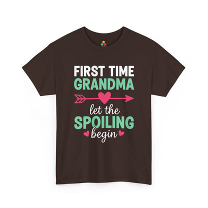 First Time Grandma Let The Spoiling Begin Brown T-Shirt – New Nana Gift | TEEZOCA 