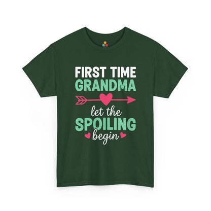 First Time Grandma Let The Spoiling Begin Forest Green T-Shirt – New Nana Gift | TEEZOCA 