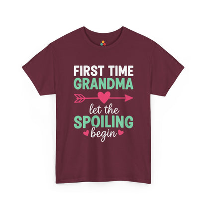 First Time Grandma Let The Spoiling Begin Maroon T-Shirt – New Nana Gift | TEEZOCA 