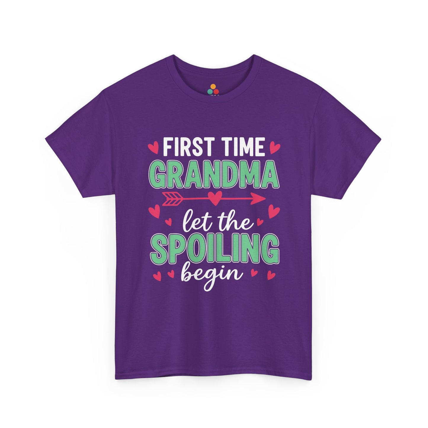 First Time Grandma Let the Spoiling Begin Purple T‑Shirt – Funny New Grandma Gift | TEEZOCA 