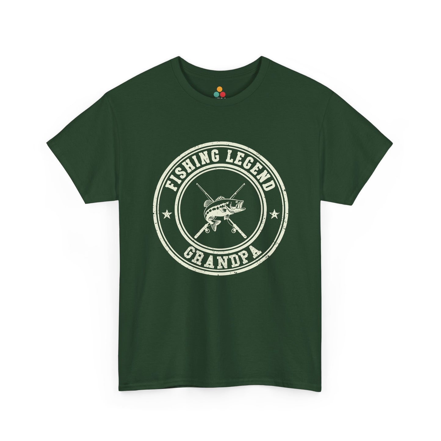 Fishing Legend Grandpa Forest Green T-Shirt – Vintage Angler Gift | TEEZOCA 