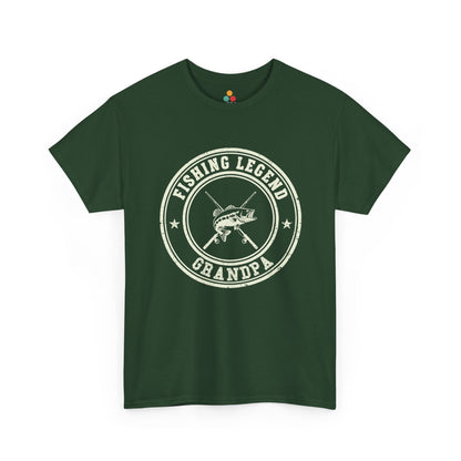 Fishing Legend Grandpa Forest Green T-Shirt – Vintage Angler Gift | TEEZOCA 