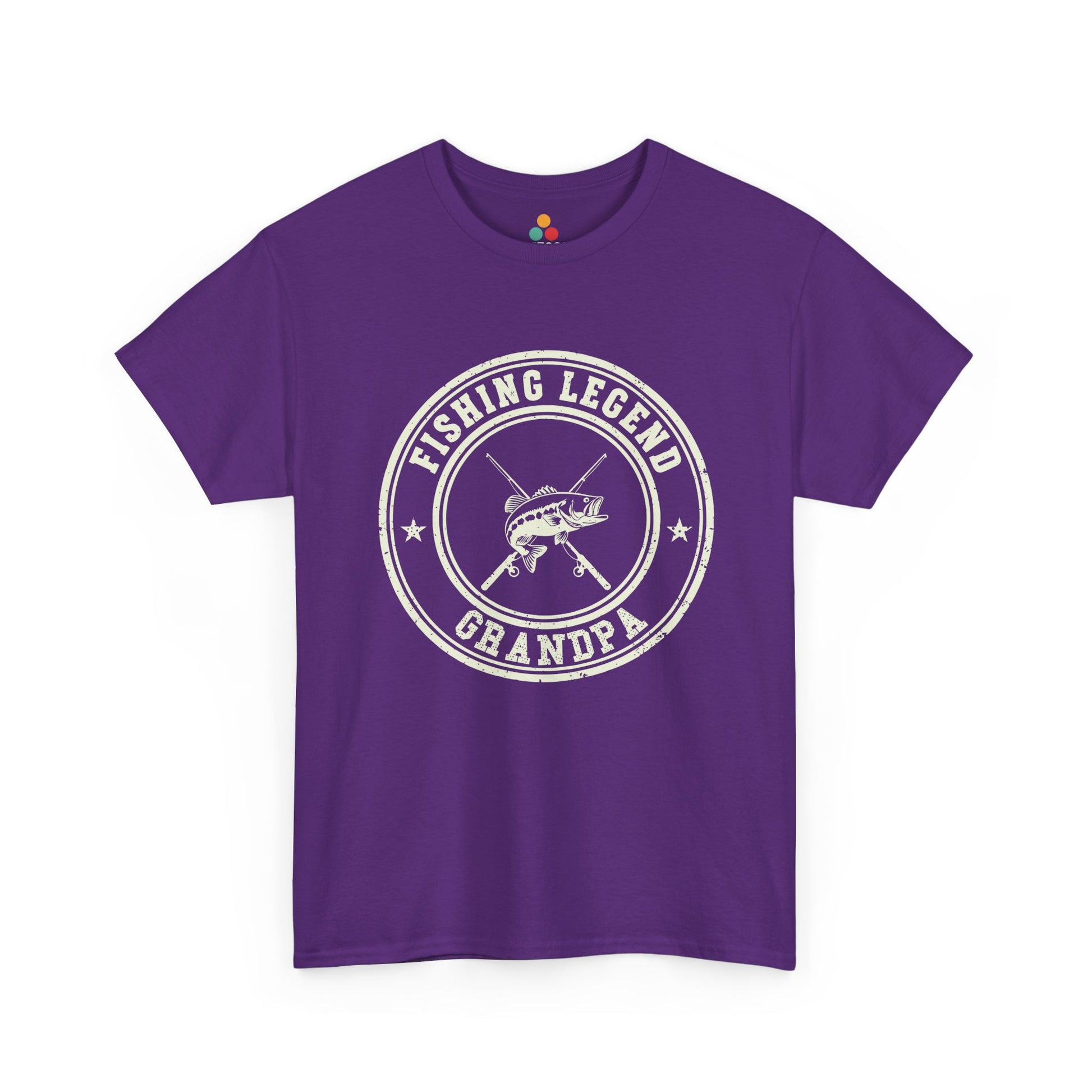 Fishing Legend Grandpa Purple T-Shirt – Vintage Angler Gift | TEEZOCA 
