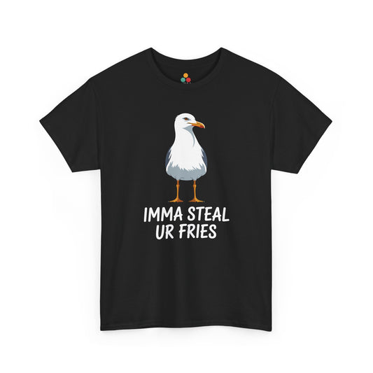 Imma steal ur fries Funny Cute Seagull Bird Animal Lovers And Foodies T-shirt | TEEZOCA 