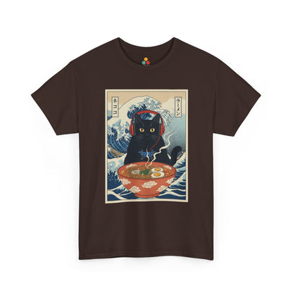 Gamer Cat Ramen Wave T-Shirt – Japanese Aesthetic Gaming Animals Graphic Tee | TEEZOCA 
