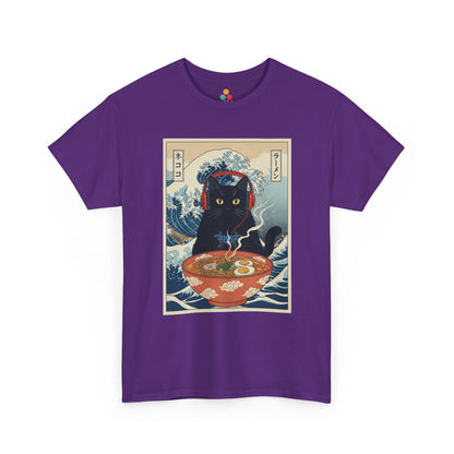 Gamer Cat Ramen Wave T-Shirt – Japanese Aesthetic Gaming Animals Graphic Tee | TEEZOCA 