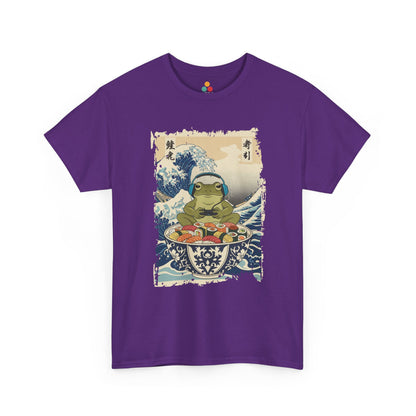 Gamer Frog Sushi Wave T-Shirt – Japanese Aesthetic Gaming Animals Graphic Tee | TEEZOCA 