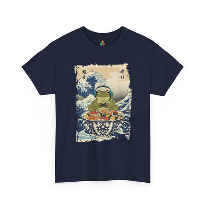 Gamer Frog Sushi Wave T-Shirt – Japanese Aesthetic Gaming Animals Graphic Tee | TEEZOCA 