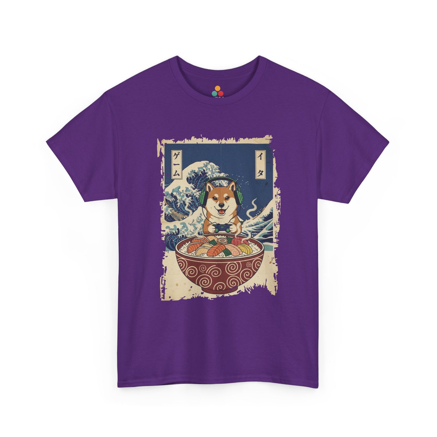 Gamer Shiba Inu Sushi Wave T-Shirt – Japanese Aesthetic Gaming | TEEZOCA 