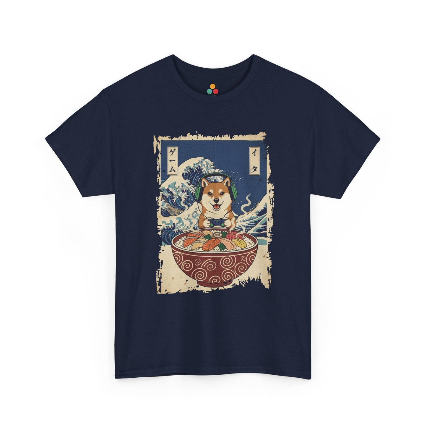 Gamer Shiba Inu Sushi Wave T-Shirt – Japanese Aesthetic Gaming | TEEZOCA 