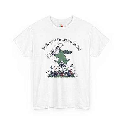 Trash Panda Snowboarding Graphic T-Shirt - "Sending it to the Nearest Landfill" Funny Raccoon Tee | TEEZOCA 