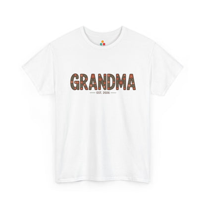 Floral Grandma Est 2026 White T‑Shirt New Grandma Gift | TEEZOCA 