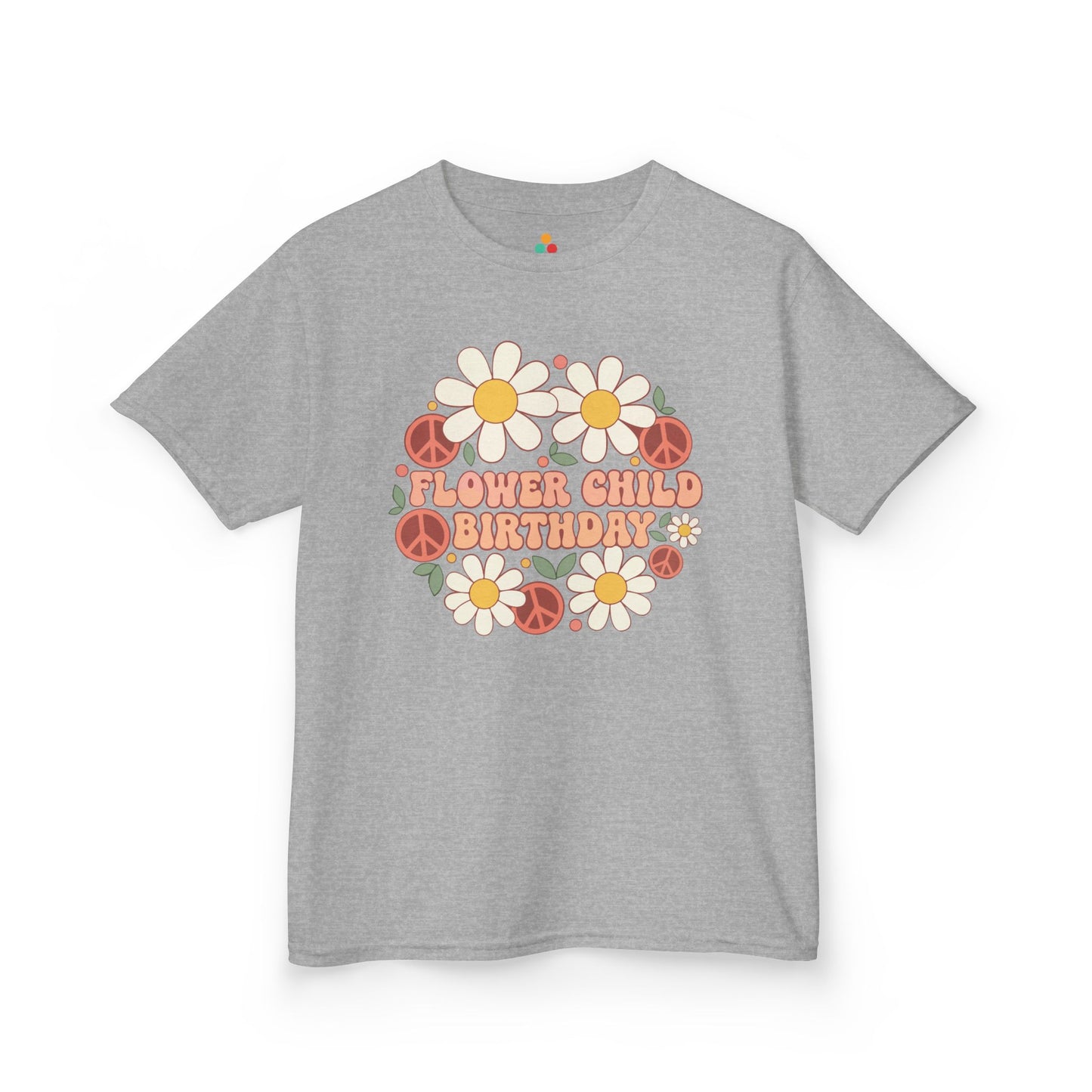 Flower Child Birthday Retro Groovy Unisex T-shirt | TEEZOCA groovy flower power birthday shirt