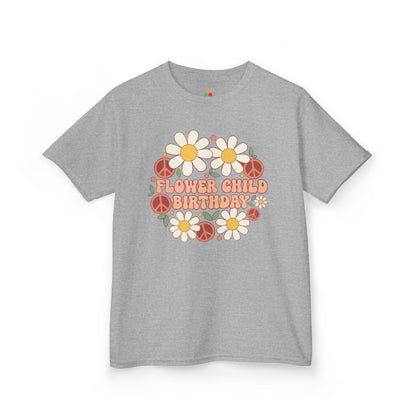 Flower Child Birthday Retro Groovy Unisex T-shirt | TEEZOCA groovy flower power birthday shirt
