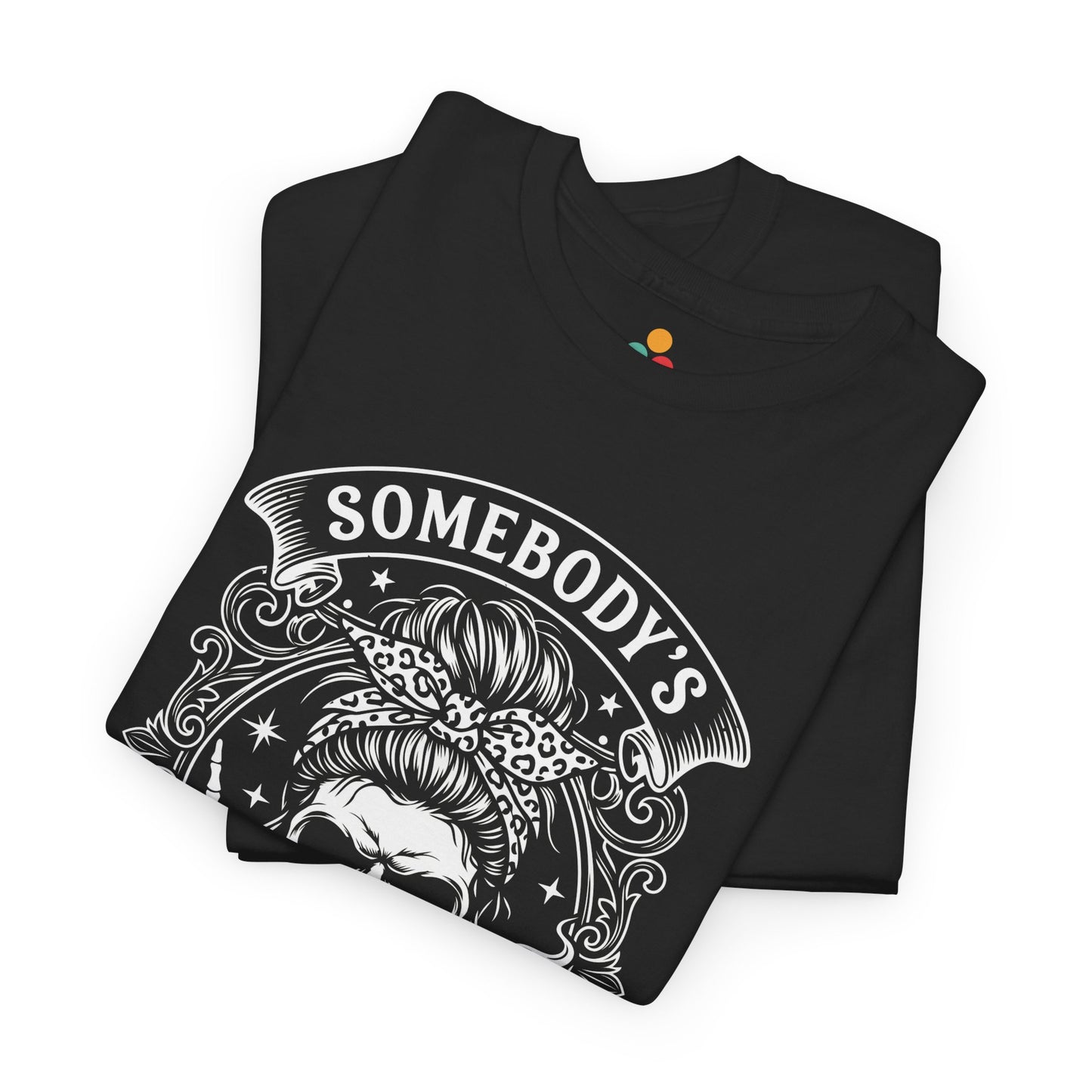 Somebody's Feral Bestie T-Shirt – Edgy Skeleton Messy Bun Graphic Tee | TEEZOCA 