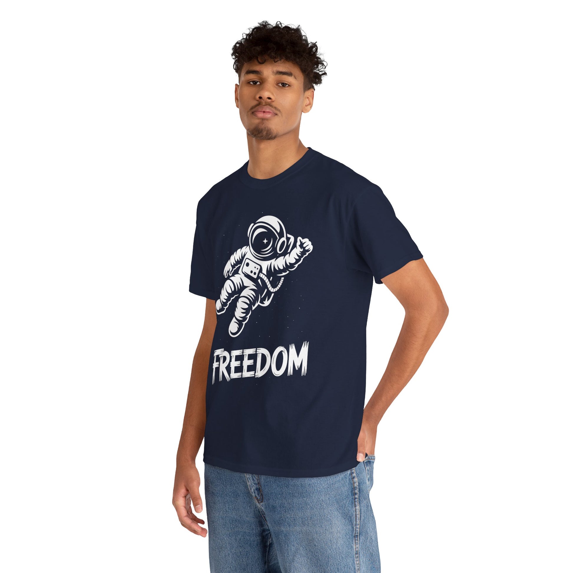 Freedom Astronaut Space Graphic Unisex T-shirt | TEEZOCA 