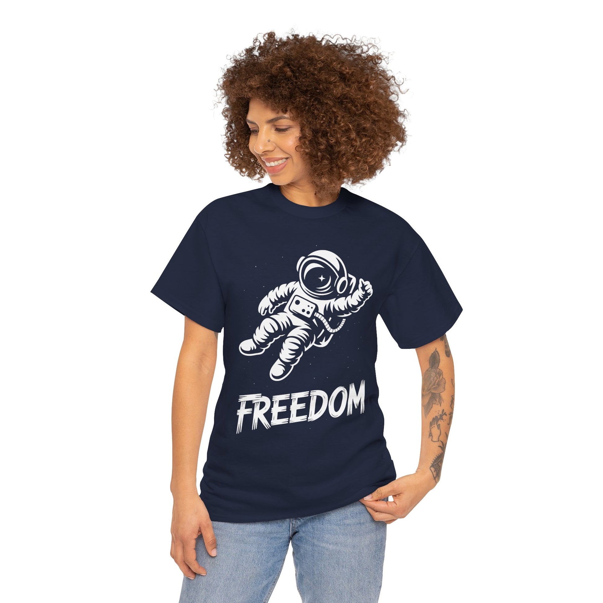 Freedom Astronaut Space Graphic Unisex T-shirt | TEEZOCA 