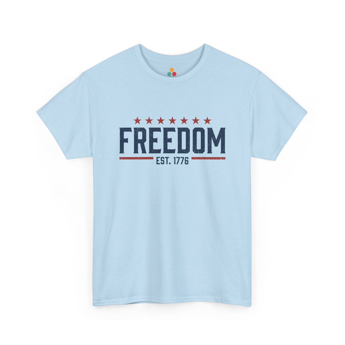 Freedom EST. 1776 Light Blue T-Shirt – Patriotic Graphic Tee | TEEZOCA 