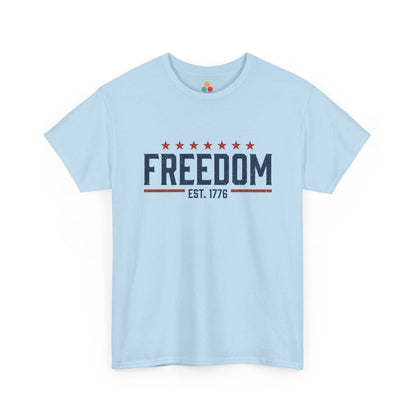 Freedom EST. 1776 Light Blue T-Shirt – Patriotic Graphic Tee | TEEZOCA 