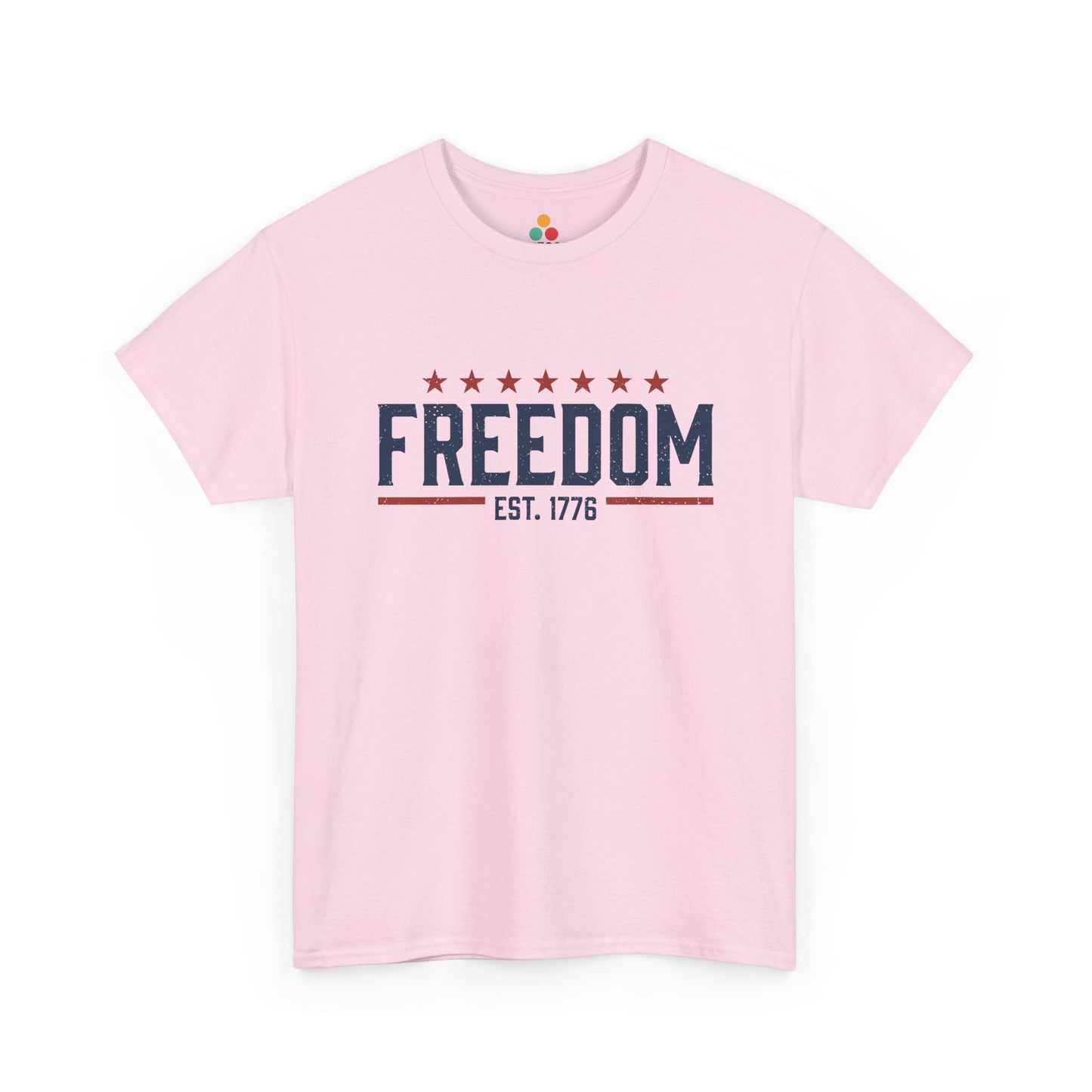 Freedom EST. 1776 Light Pink T-Shirt – Patriotic Graphic Tee | TEEZOCA 