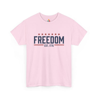 Freedom EST. 1776 Light Pink T-Shirt – Patriotic Graphic Tee | TEEZOCA 