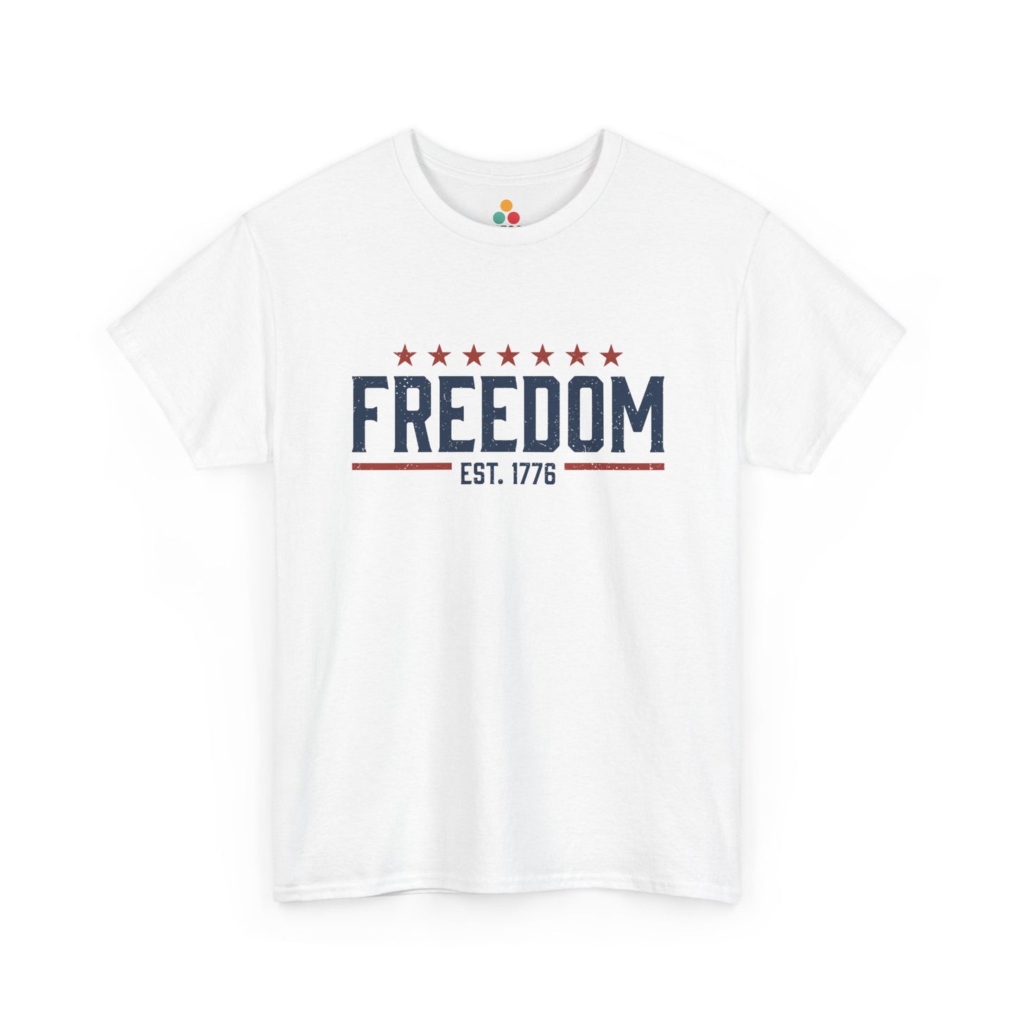 Freedom EST. 1776 White T-Shirt – Patriotic Graphic Tee | TEEZOCA 