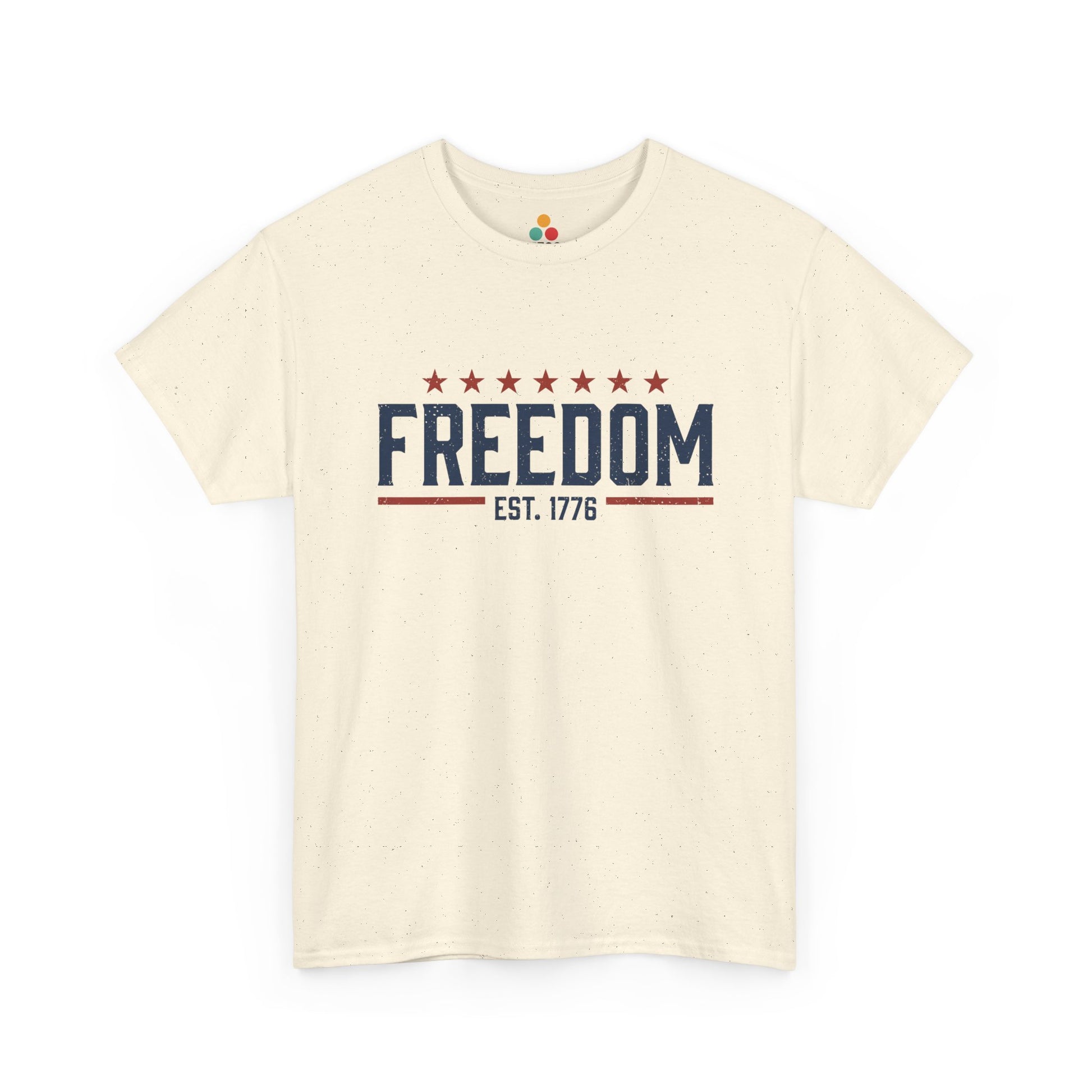 Freedom EST. 1776 cream ivory T-Shirt – Patriotic Graphic Tee | TEEZOCA 