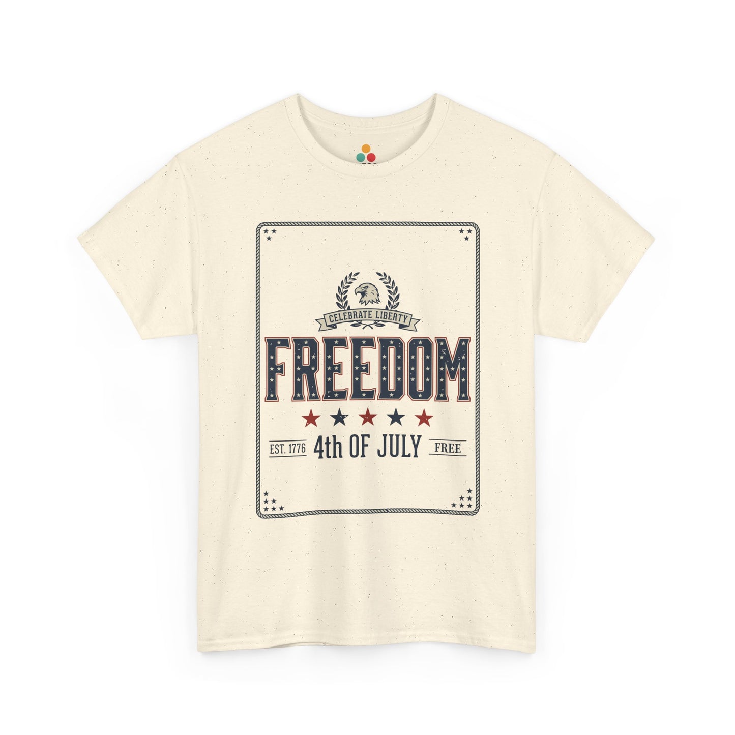 Freedom Est 1776 4th of July Eagle creme T-Shirt – Patriotic Graphic Tee | TEEZOCA 