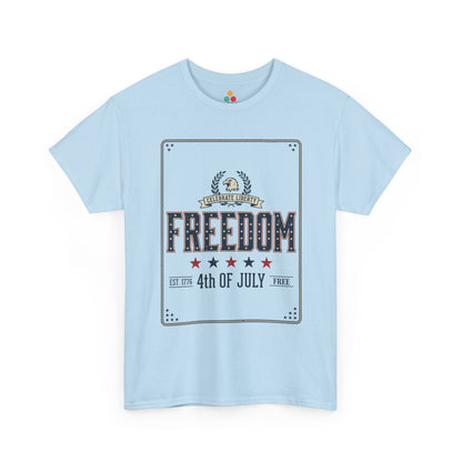 Freedom Est 1776 4th of July Light Blue T-Shirt – Patriotic Graphic Tee | TEEZOCA 