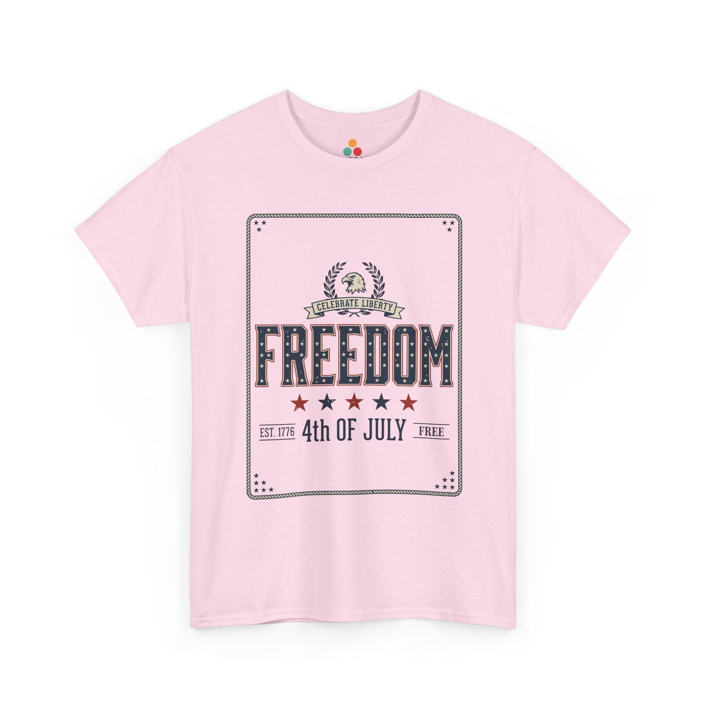 Freedom Est 1776 4th of July light Pink T-Shirt – Patriotic Graphic Tee | TEEZOCA 