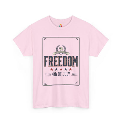 Freedom Est 1776 4th of July light Pink T-Shirt – Patriotic Graphic Tee | TEEZOCA 