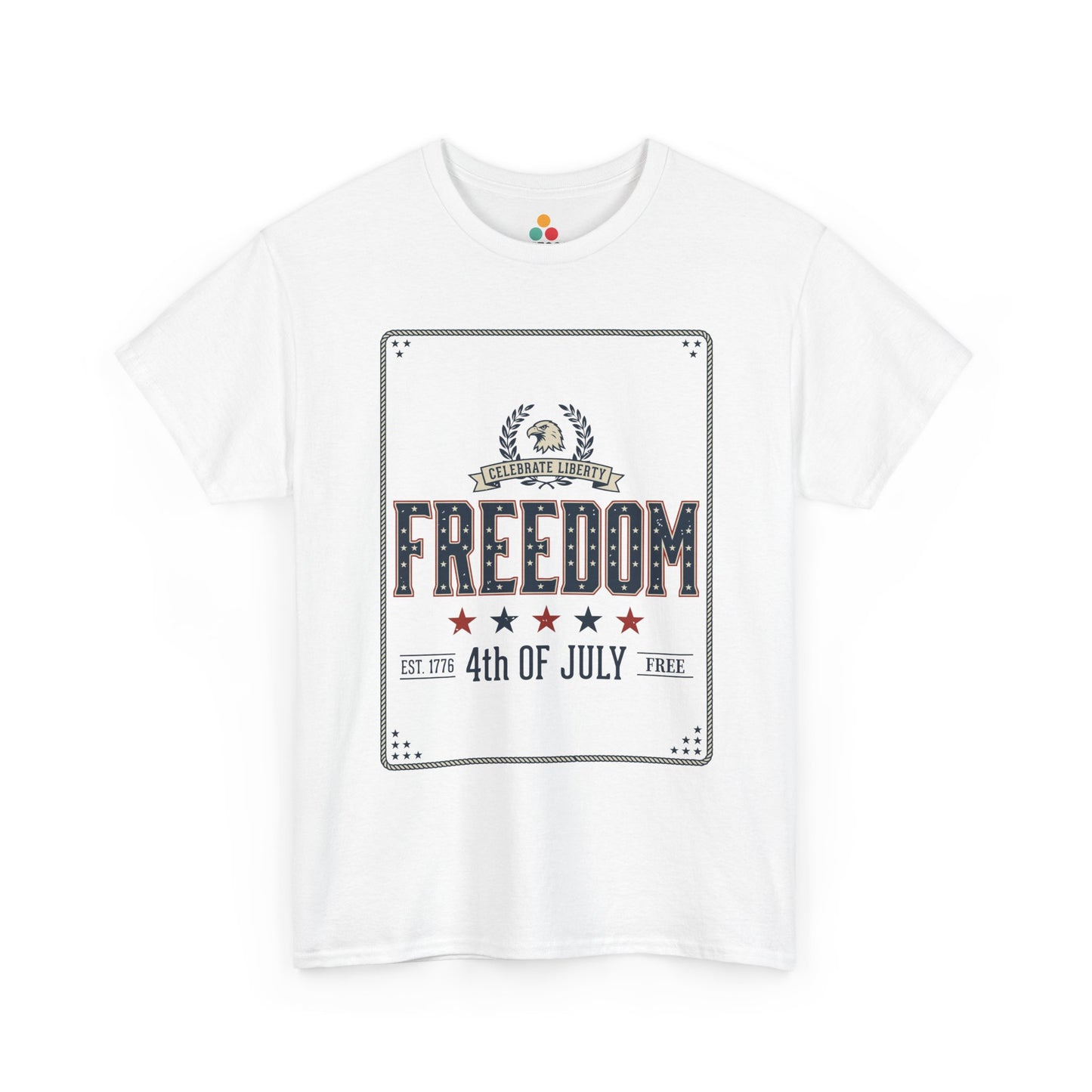 Freedom Est 1776 4th of July white T-Shirt – Patriotic Graphic Tee | TEEZOCA 